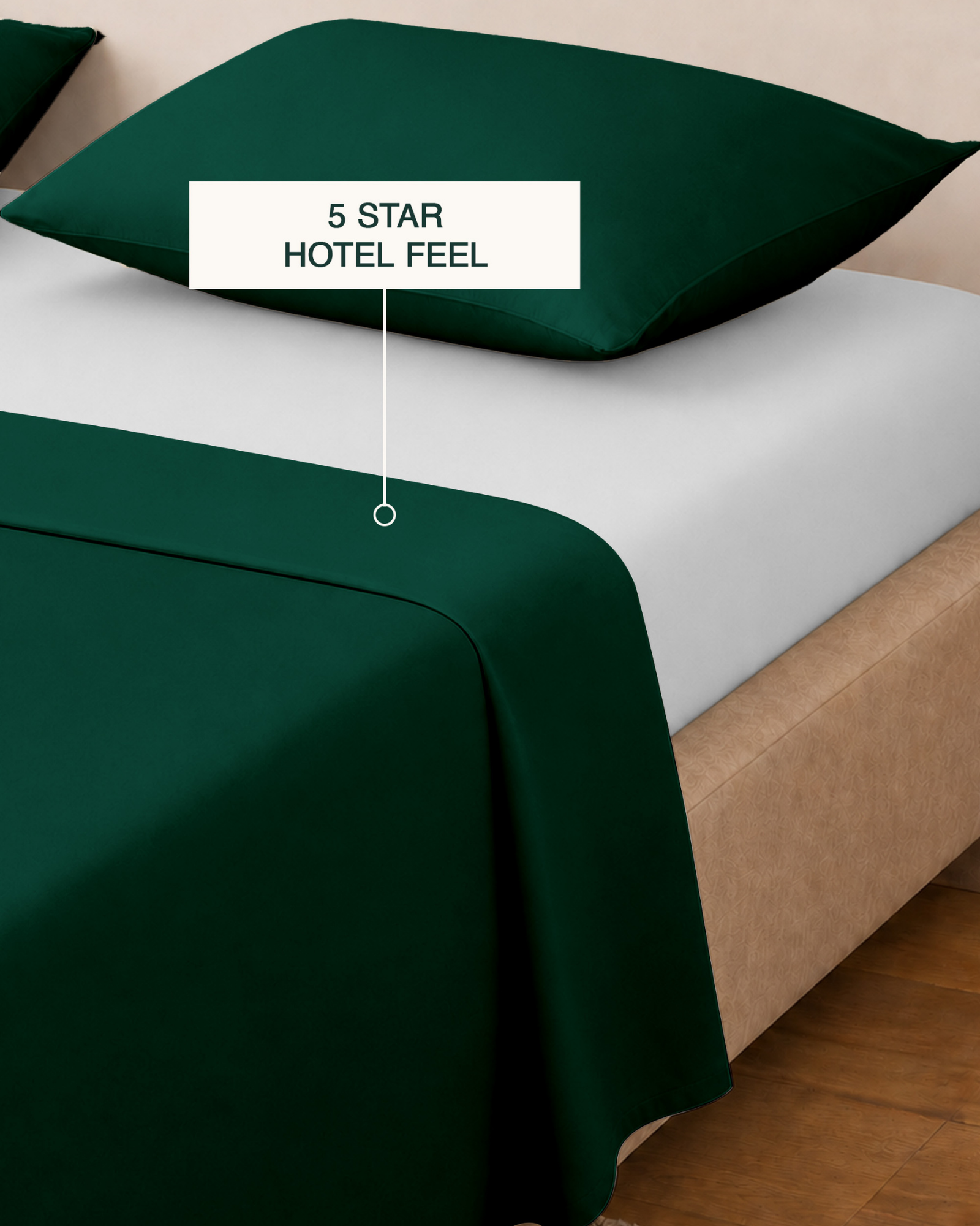 T300 Solid Flat Sheet - Bottle Green