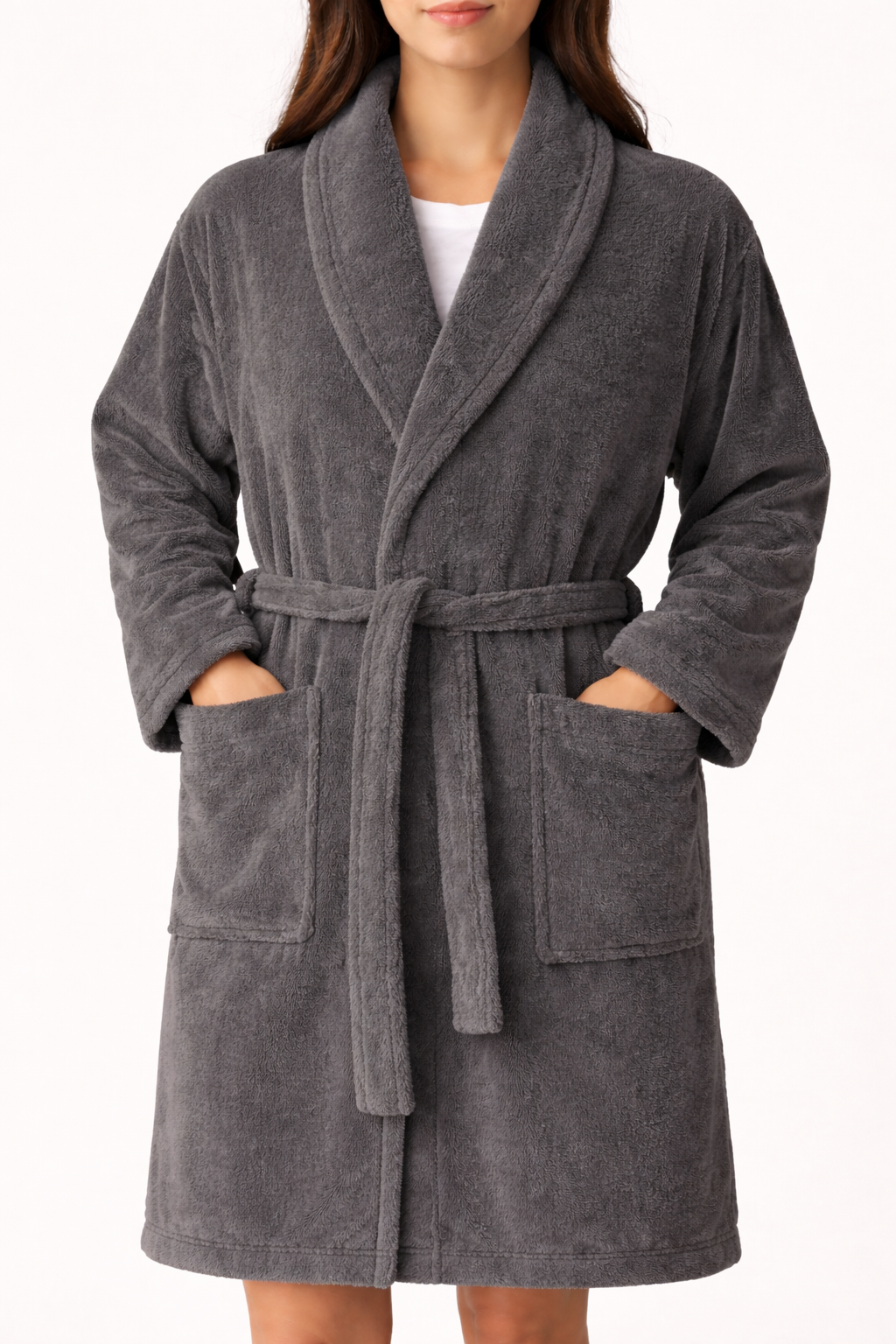 Shawl Collar Bathrobe - Charcoal