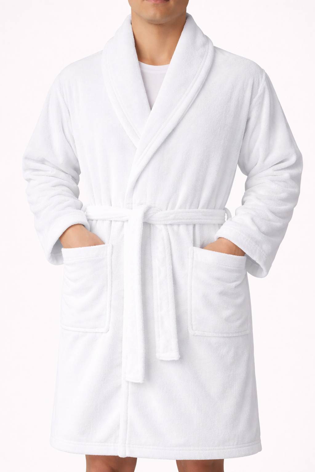Shawl Collar Bathrobe - White