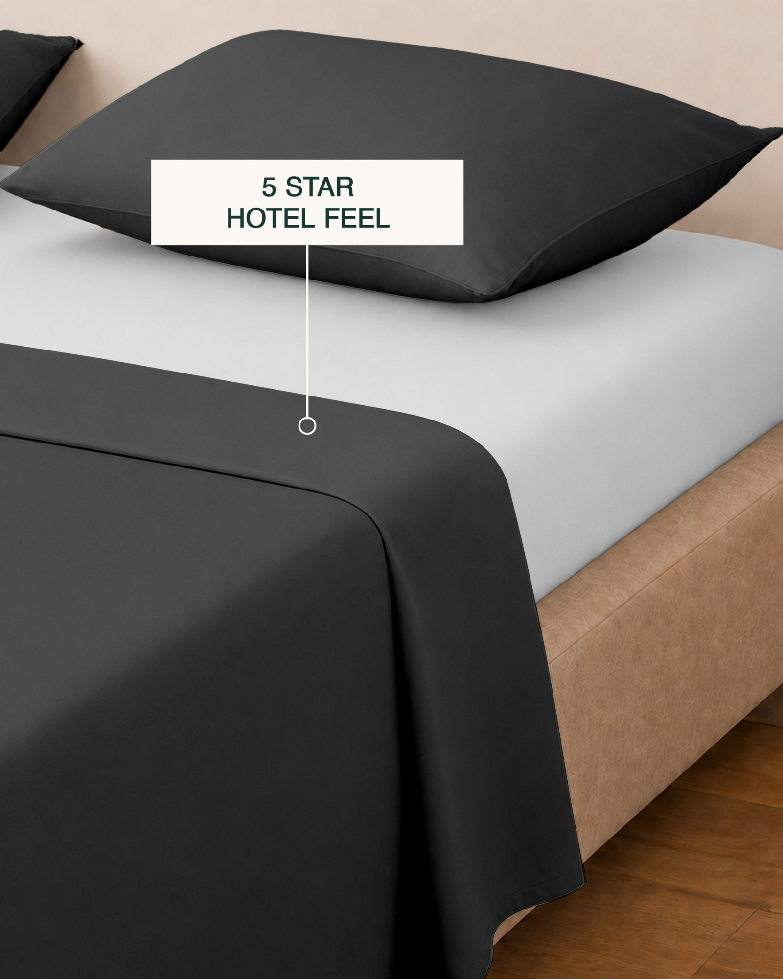T200 Solid Flat Sheet Set - Charcoal