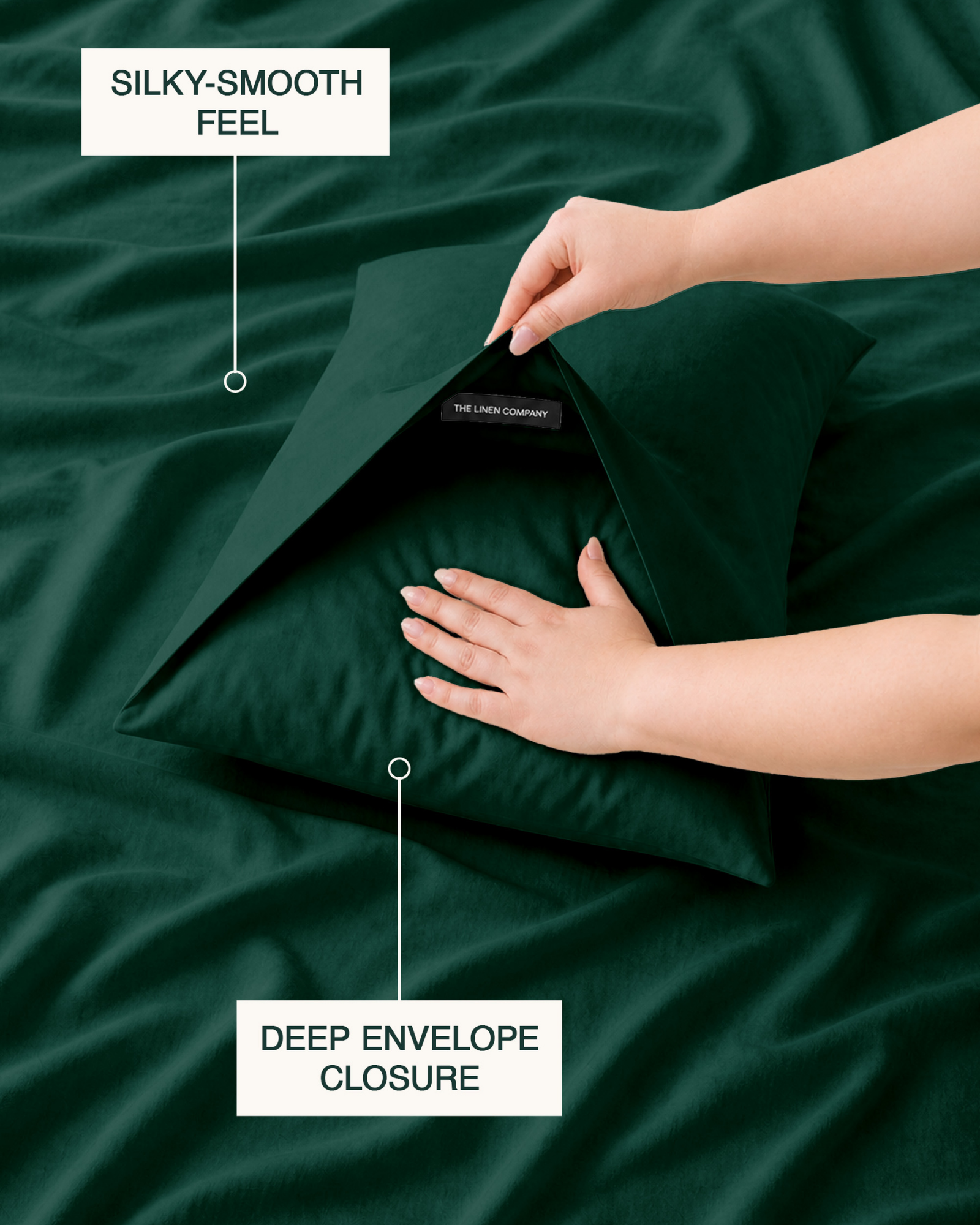 T200 Solid Flat Sheet Set - Bottle Green