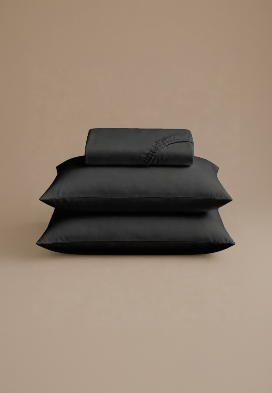 T200 Solid Fitted Sheet Set - Black