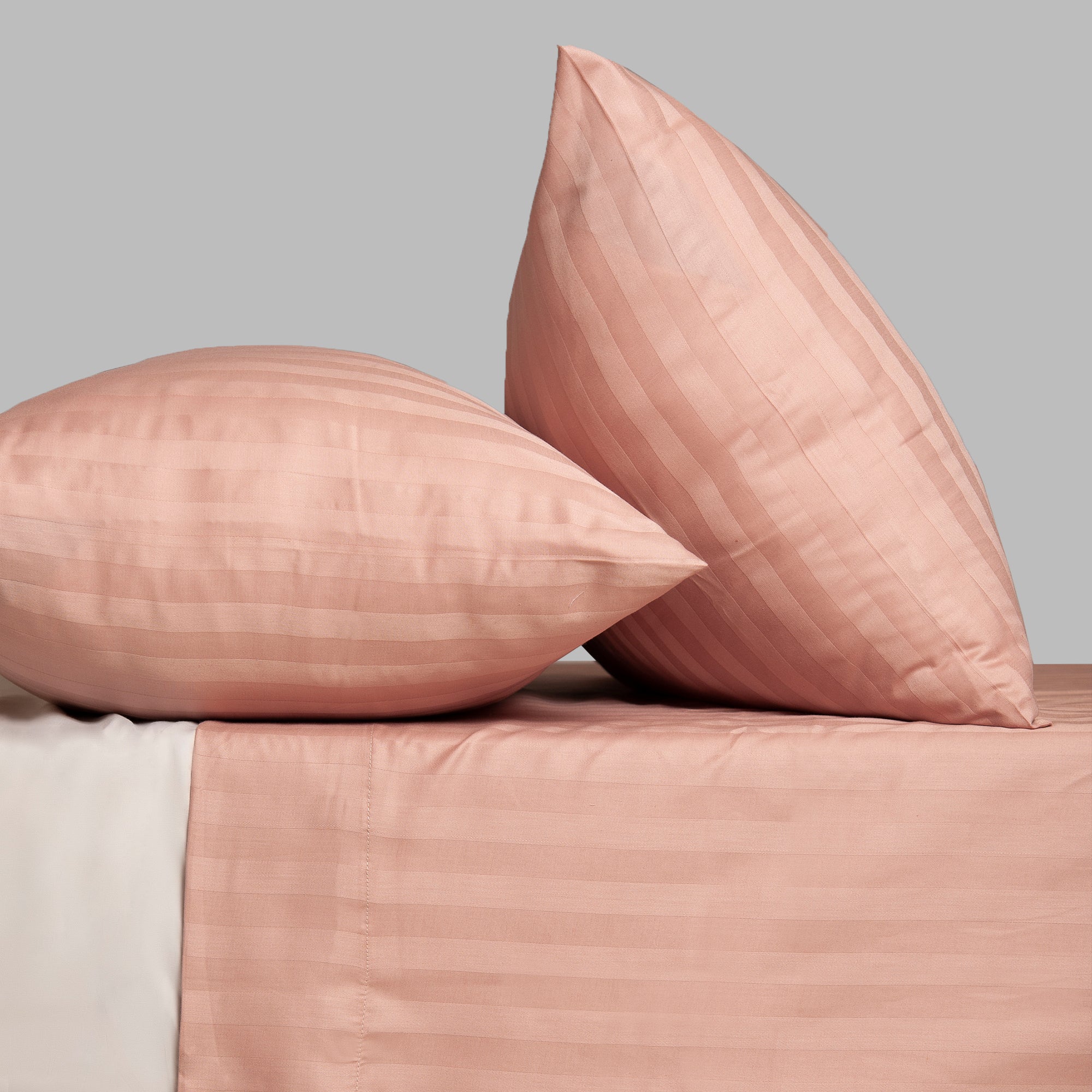 Rose Pink Stripe Bed Sheet Set