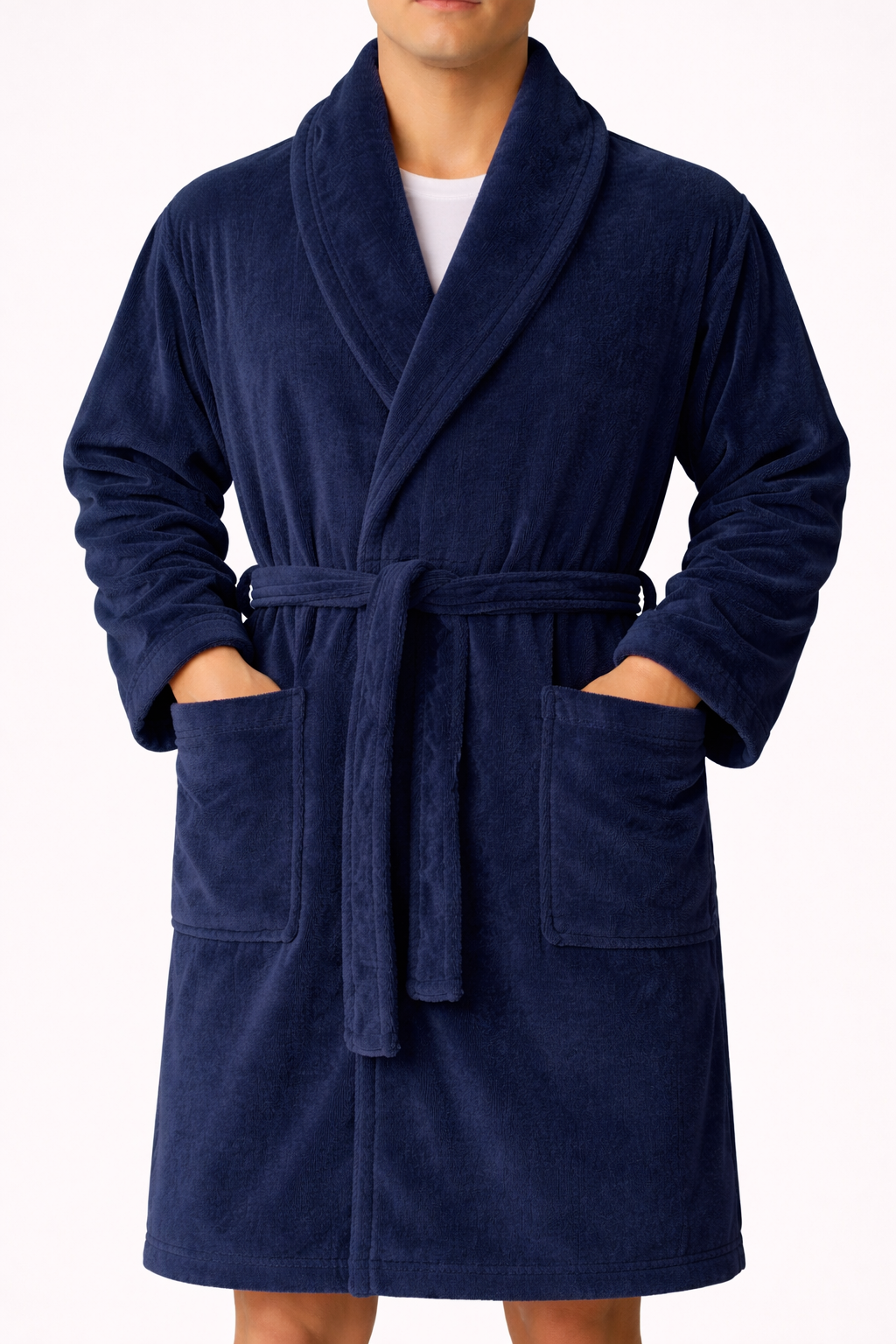 Shawl Collar Bathrobe - Navy