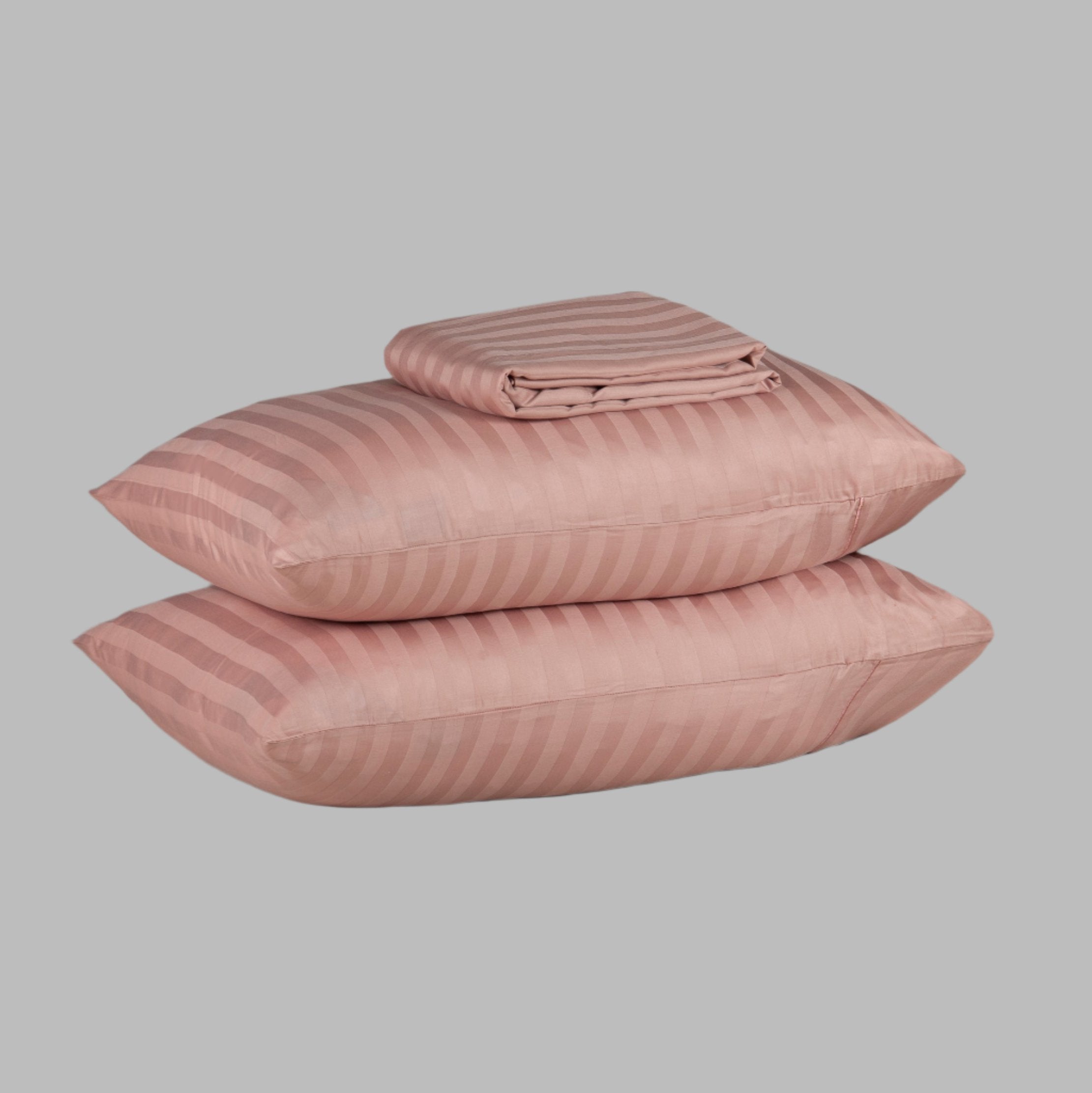 Rose Pink Stripe Bed Sheet Set