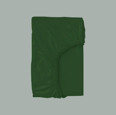 Bottle Green Solid Fitted Sheet Set