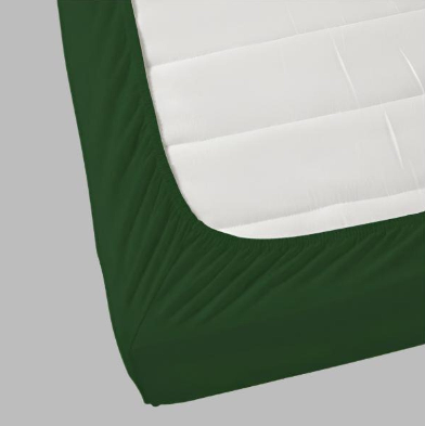 Bottle Green Solid Fitted Sheet Set