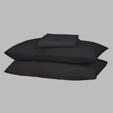 Black Solid Bed Sheet Set