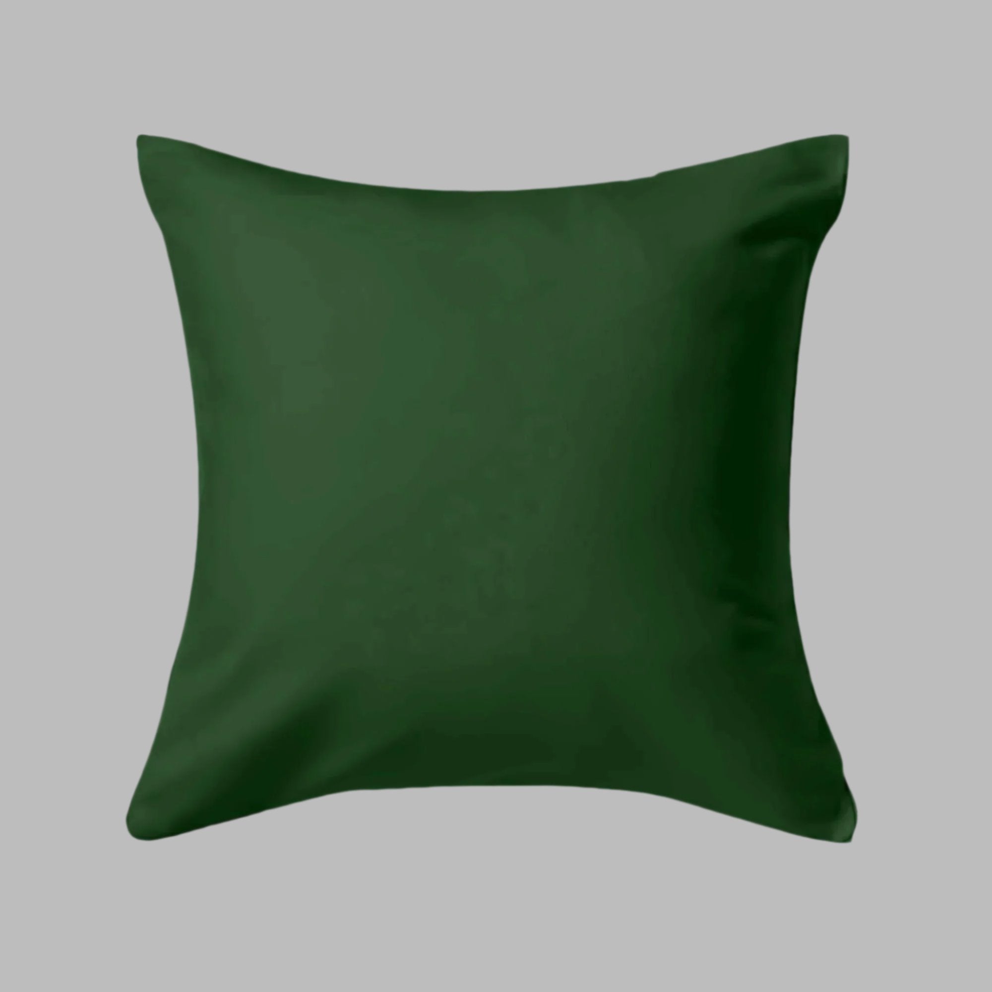 Bottle Green Solid Cushion Cover - THE LINEN COMPANY