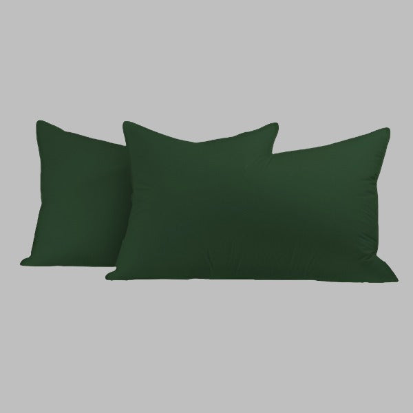 Bottle Green Solid Pillowcases - THE LINEN COMPANY