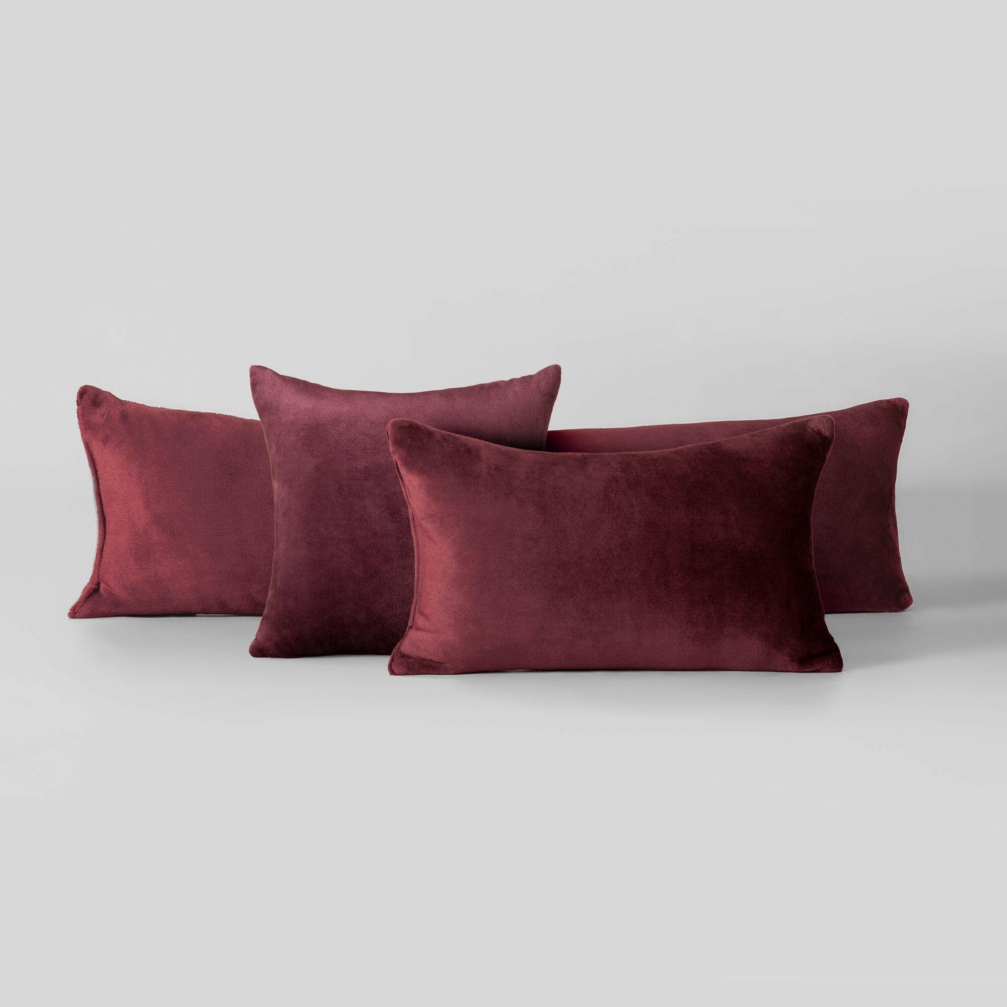 Burgundy Plush Cushion - THE LINEN COMPANY