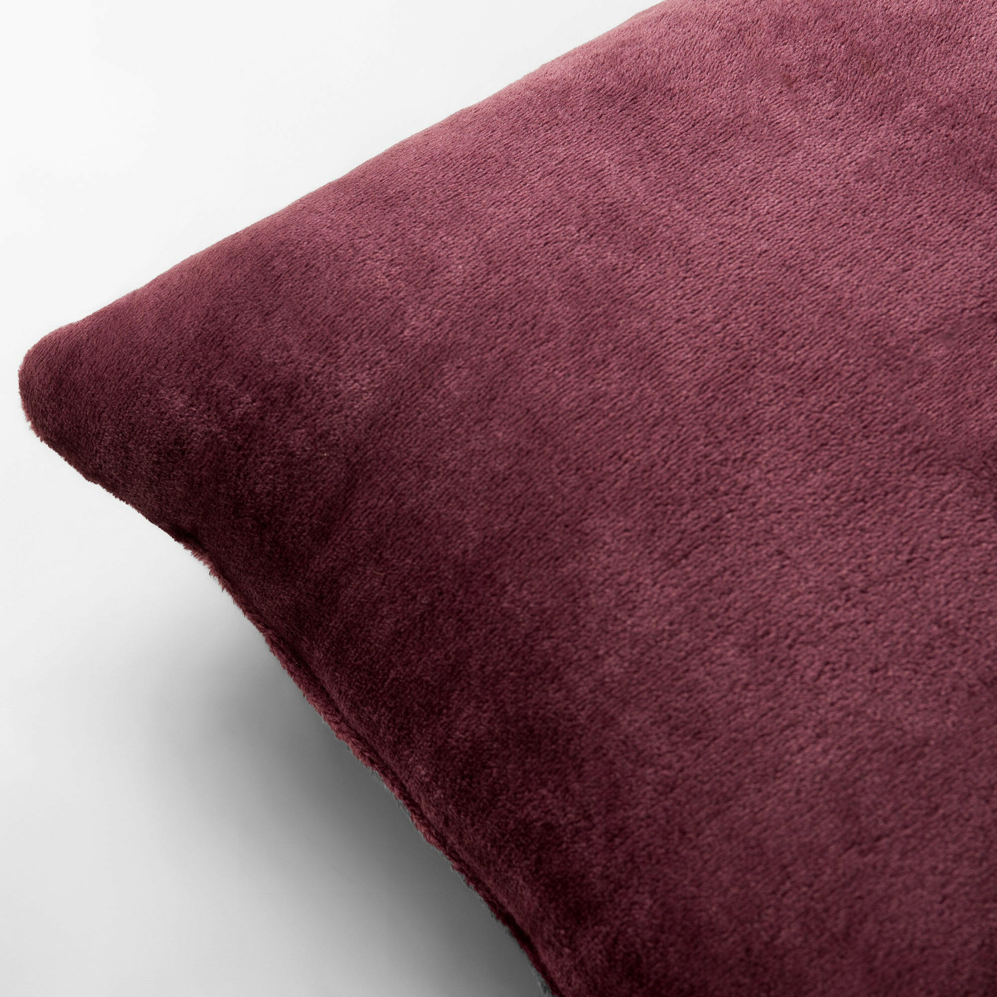 Burgundy Plush Cushion - THE LINEN COMPANY