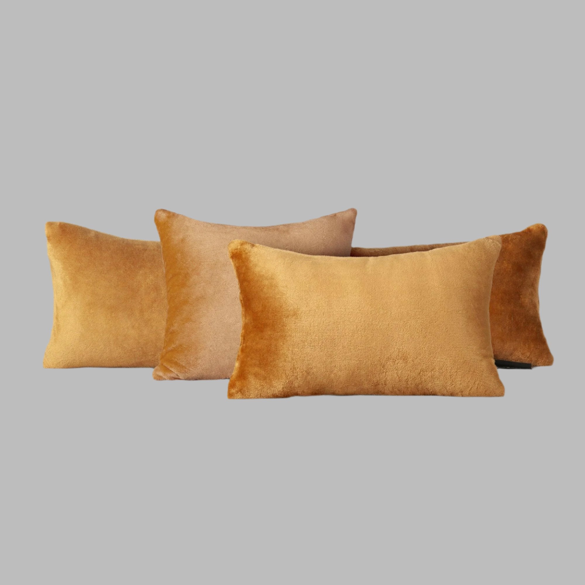 Camel Plush Cushion - THE LINEN COMPANY