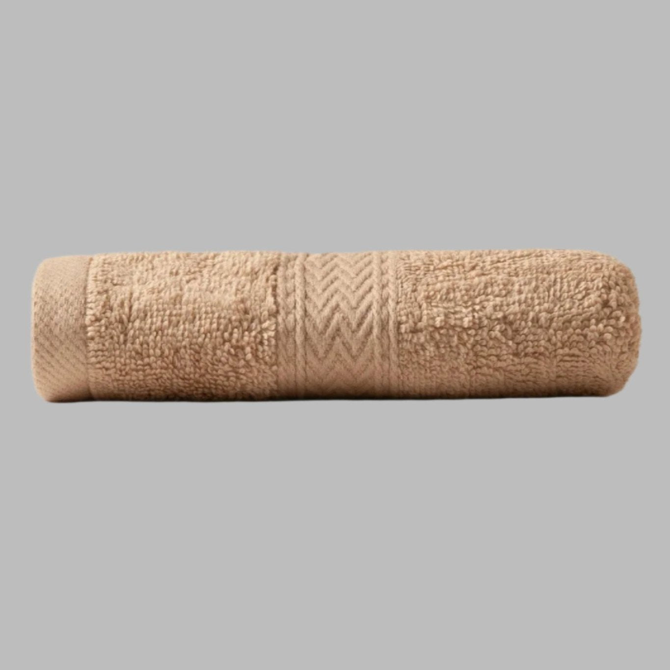 Camel Zigzag Hand Towel - THE LINEN COMPANY