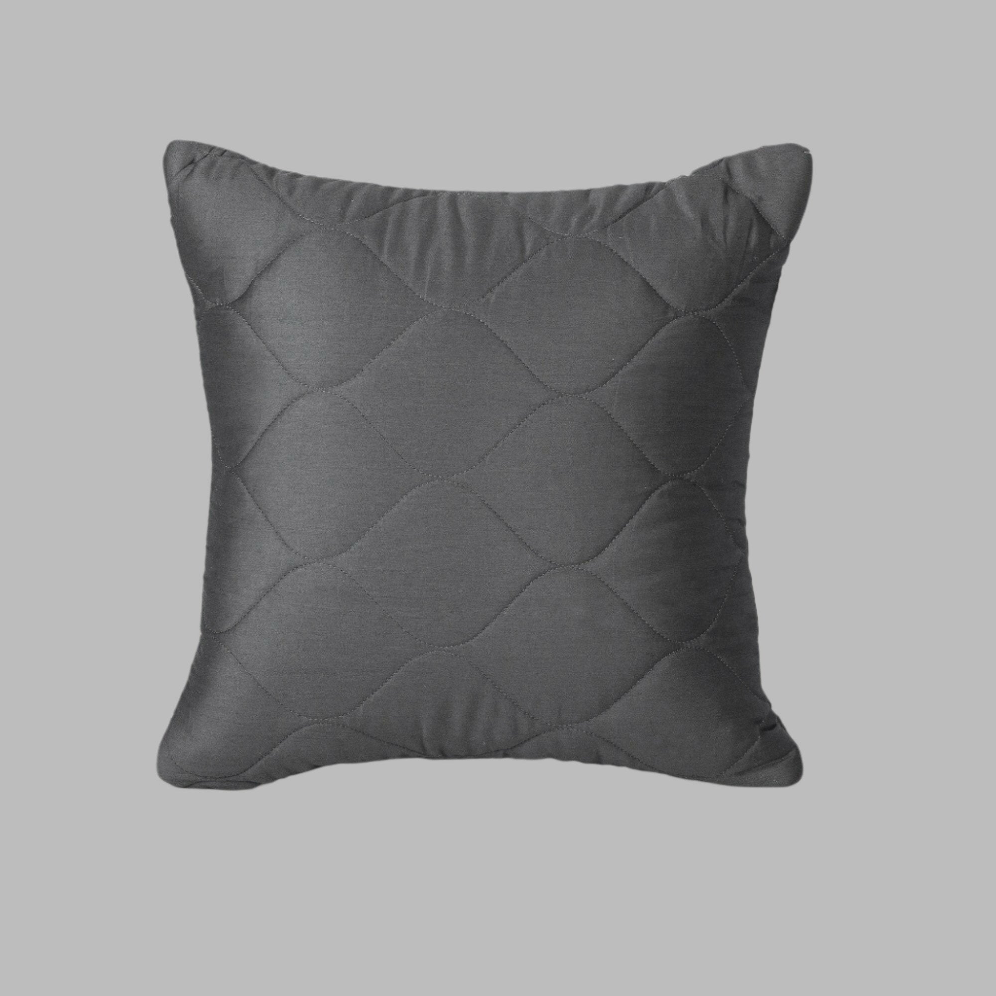 Charcoal Quilted Cushion Cover - THE LINEN COMPANY