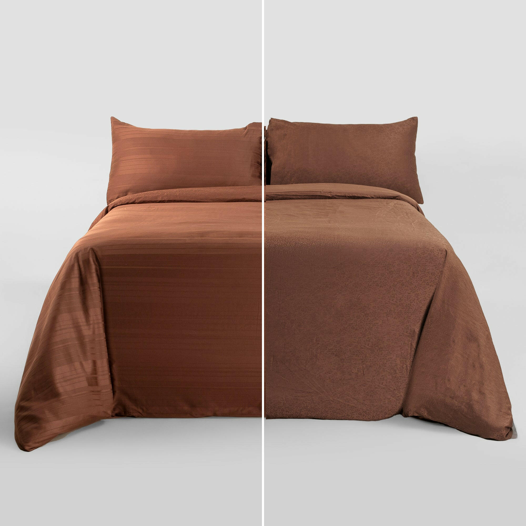 Cocoa Front Reversible Duvet Cover Set - THE LINEN COMPANY