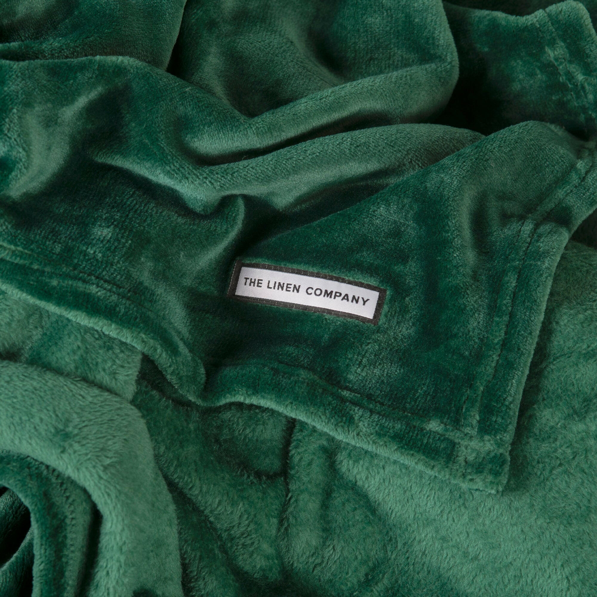 Emerald Green Microfiber Plush Blanket - THE LINEN COMPANY