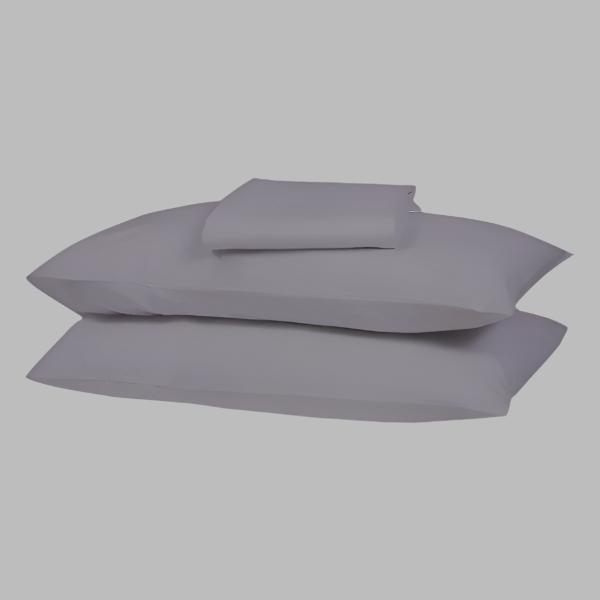 Grey Solid Bed Sheet Set - THE LINEN COMPANY