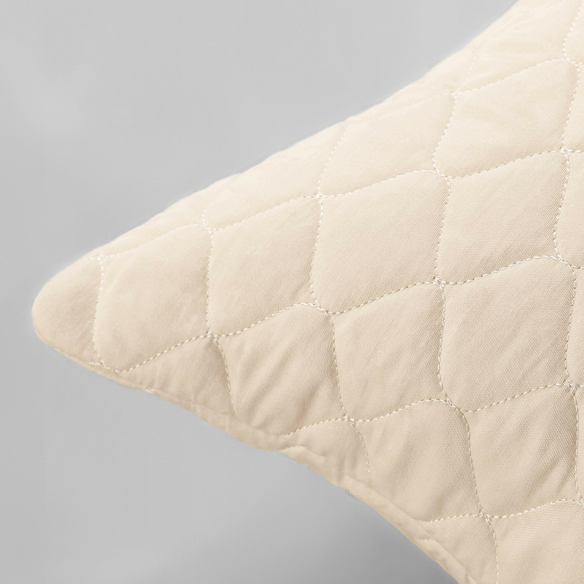 Ivory Quilted Cushion Cover - THE LINEN COMPANY