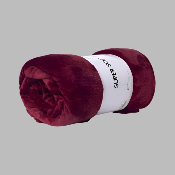 Maroon Microfiber Plush Blanket - THE LINEN COMPANY