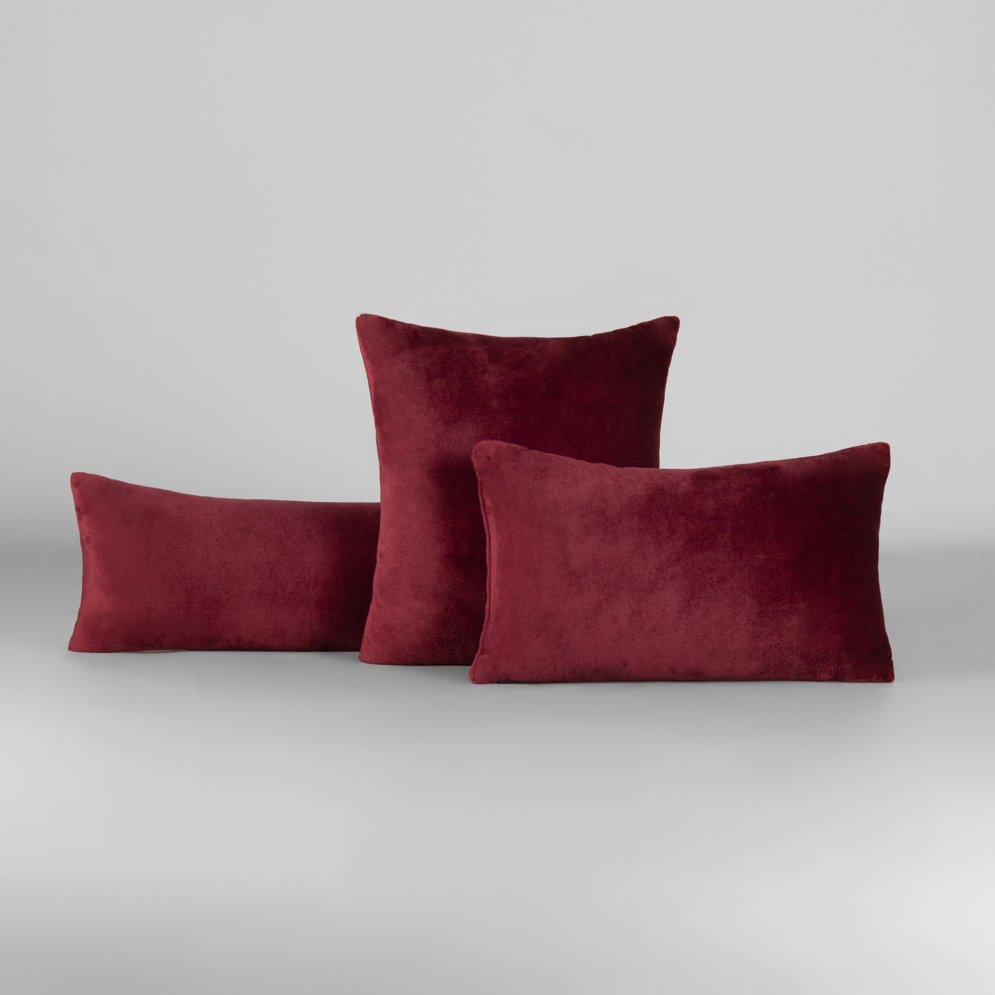 Maroon Plush Cushion - THE LINEN COMPANY