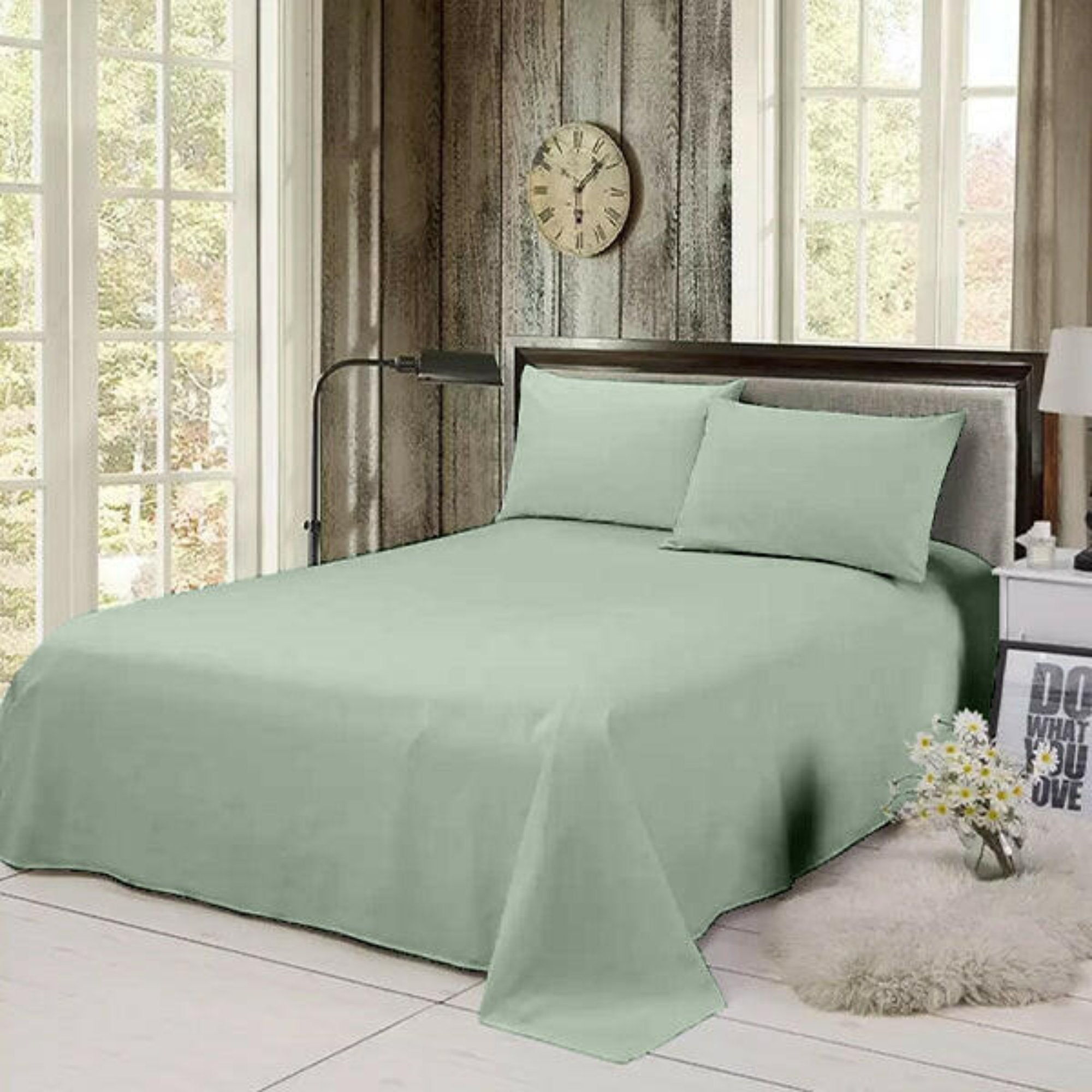 Mist Solid Bed Sheet Set - THE LINEN COMPANY