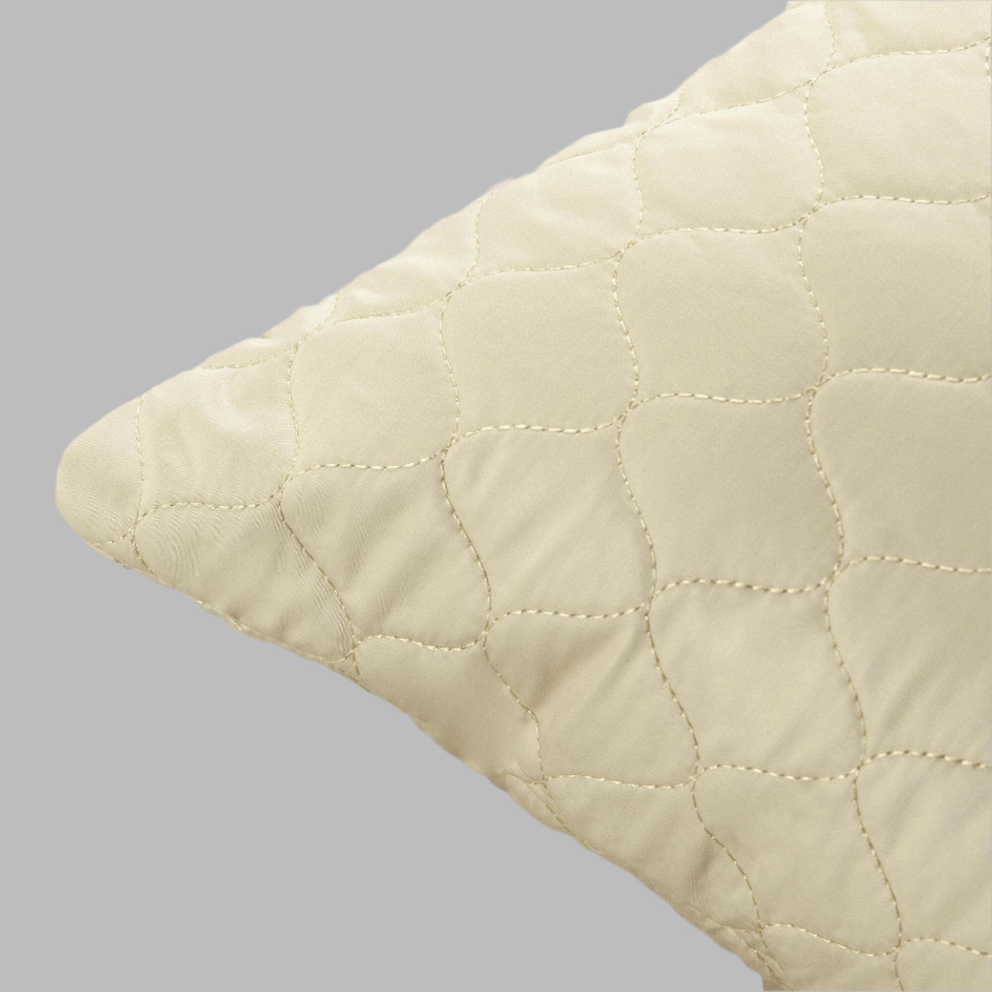 Pale Olive Quilted Cushion Cover - THE LINEN COMPANY