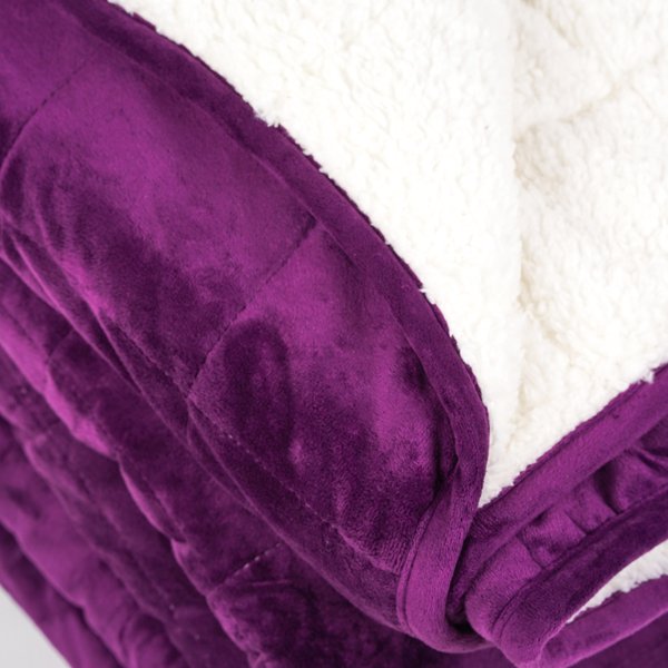 Plum Sherpa Weighted Blanket - THE LINEN COMPANY