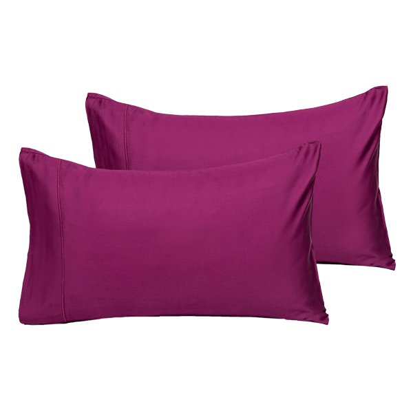 Plum Solid Pillowcases - THE LINEN COMPANY