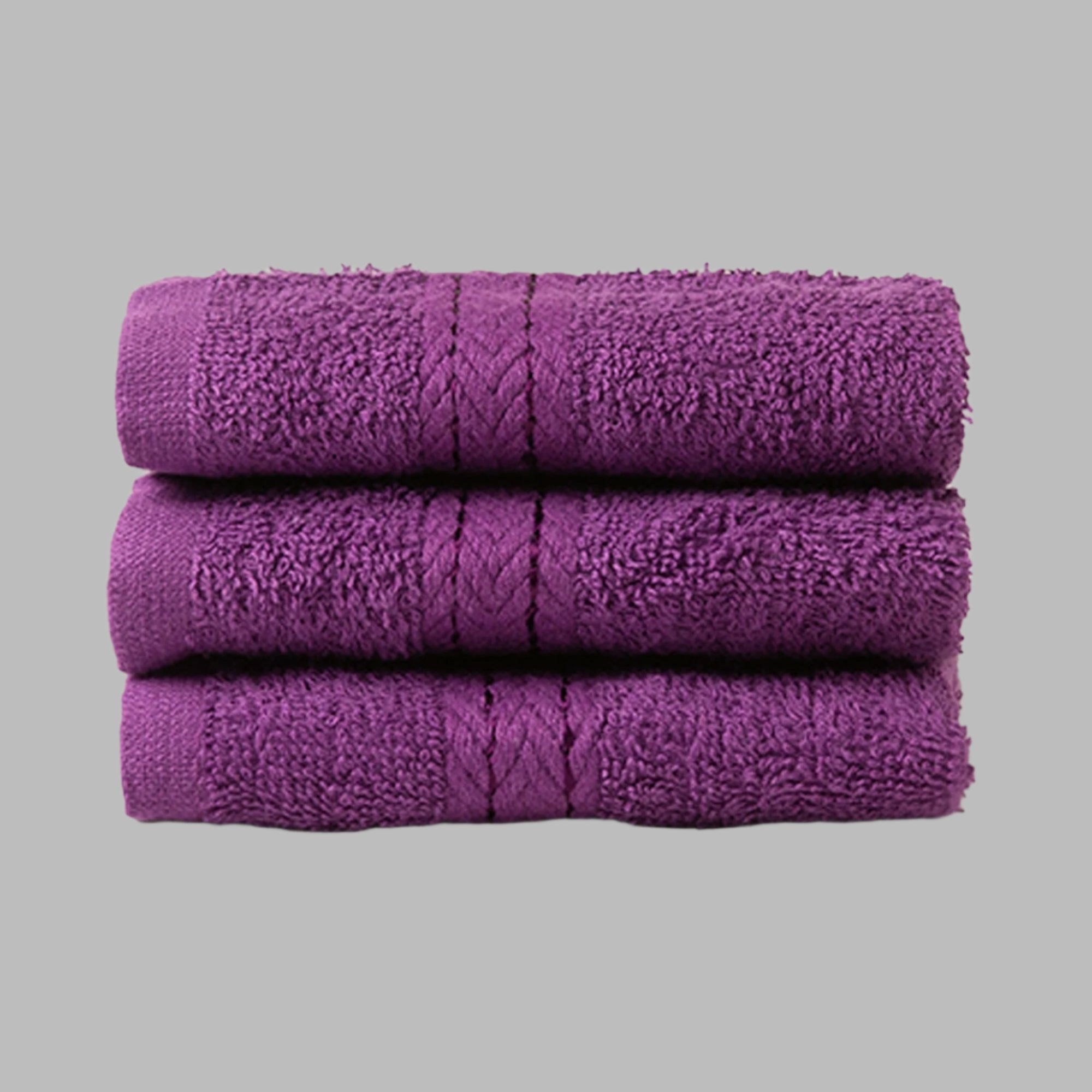 Purple Face Towel - Set of 3 - THE LINEN COMPANY