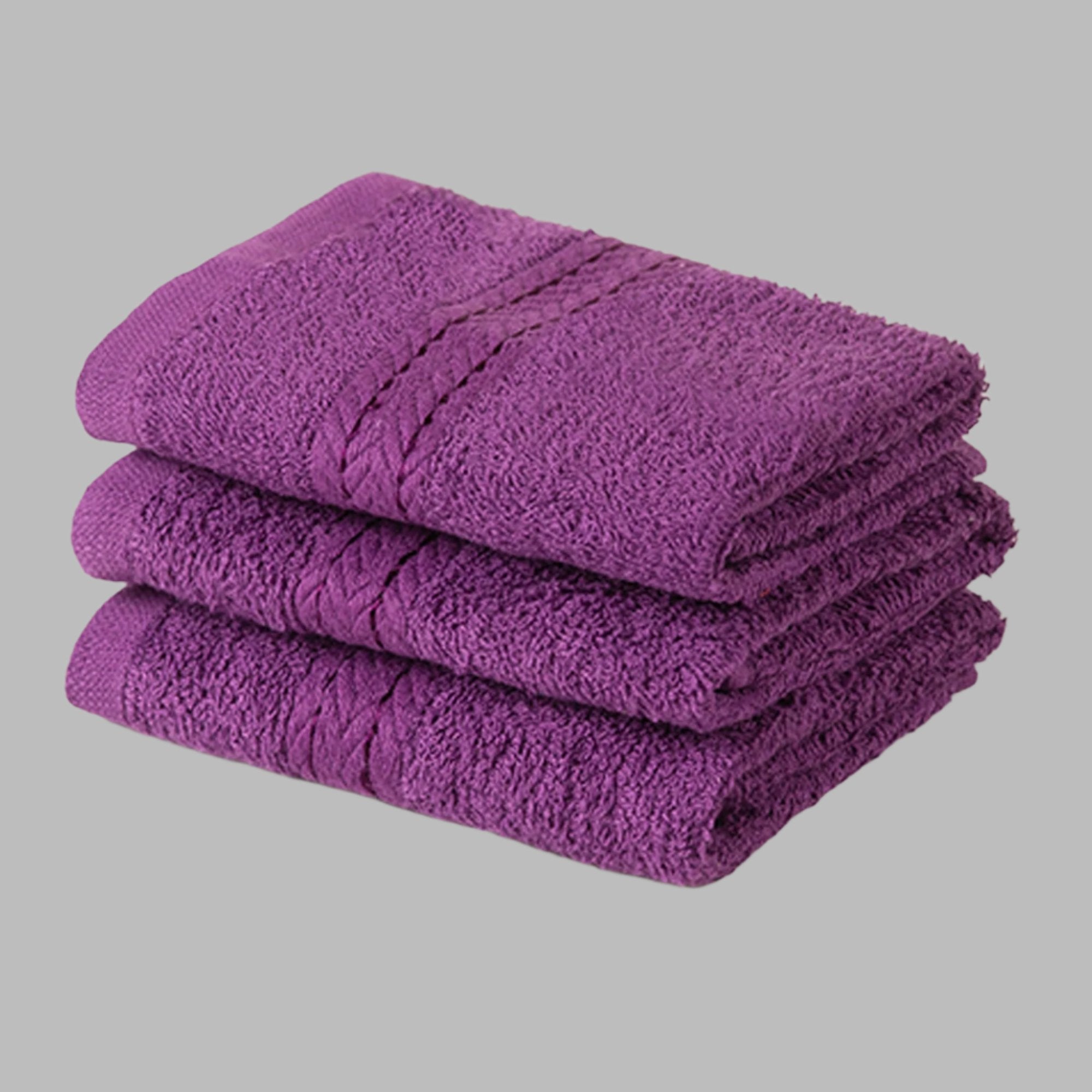 Purple Face Towel - Set of 3 - THE LINEN COMPANY