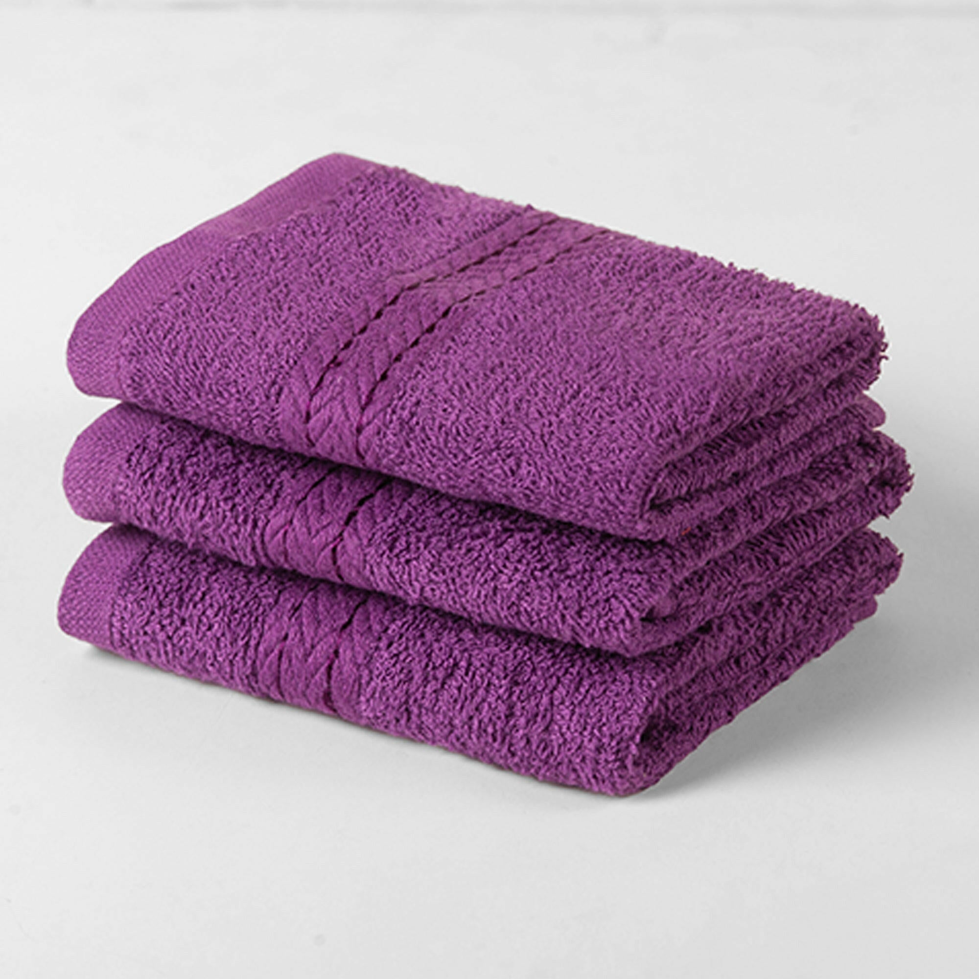 Purple Face Towel - Set of 3 - THE LINEN COMPANY