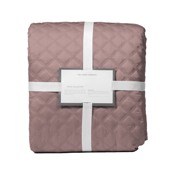 Rose Pink Square Hotel Bedspread - THE LINEN COMPANY