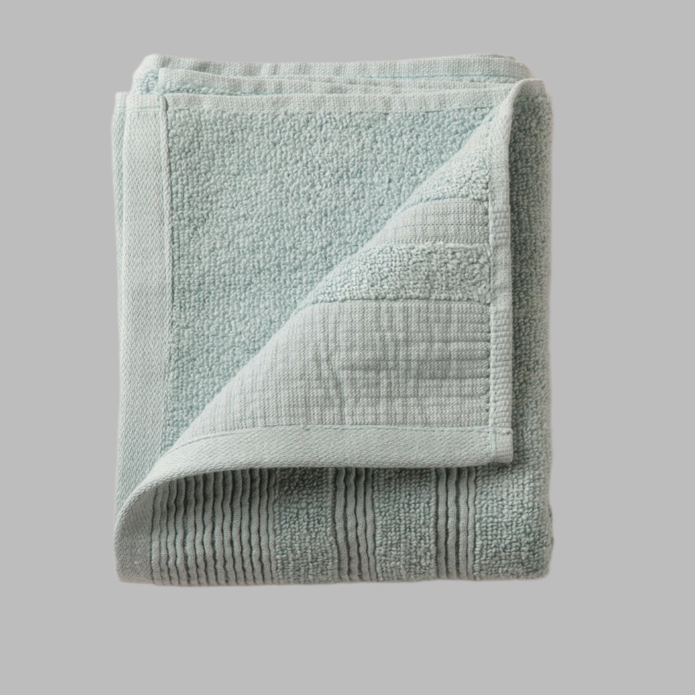 Sea Green Crinkled Border Hand Towel - THE LINEN COMPANY