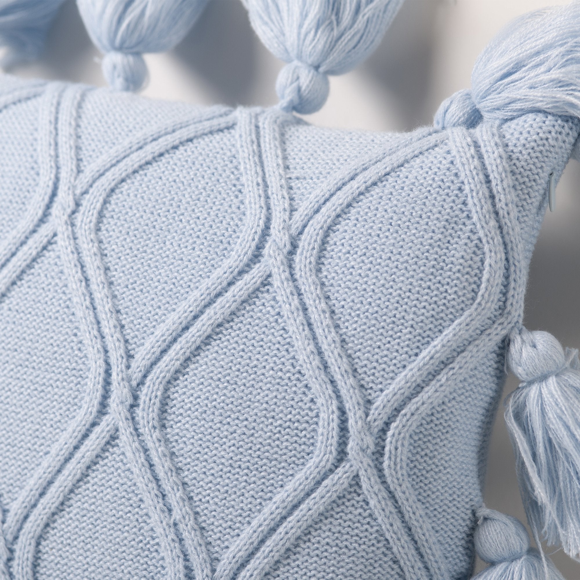 Sky Blue Cozy Knit Cushion Cover - THE LINEN COMPANY