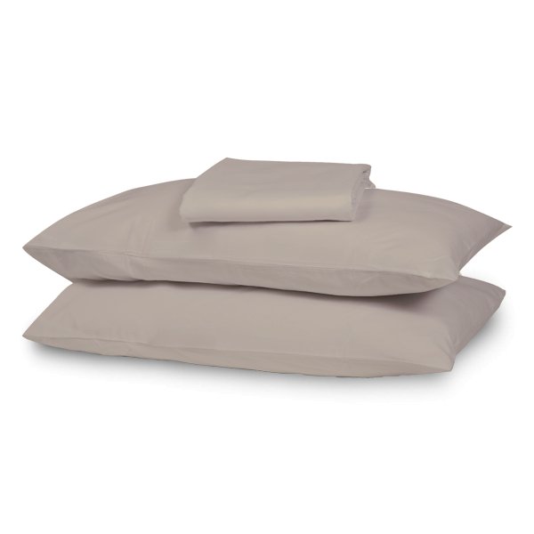 Taupe Solid Fitted Sheet Set - THE LINEN COMPANY