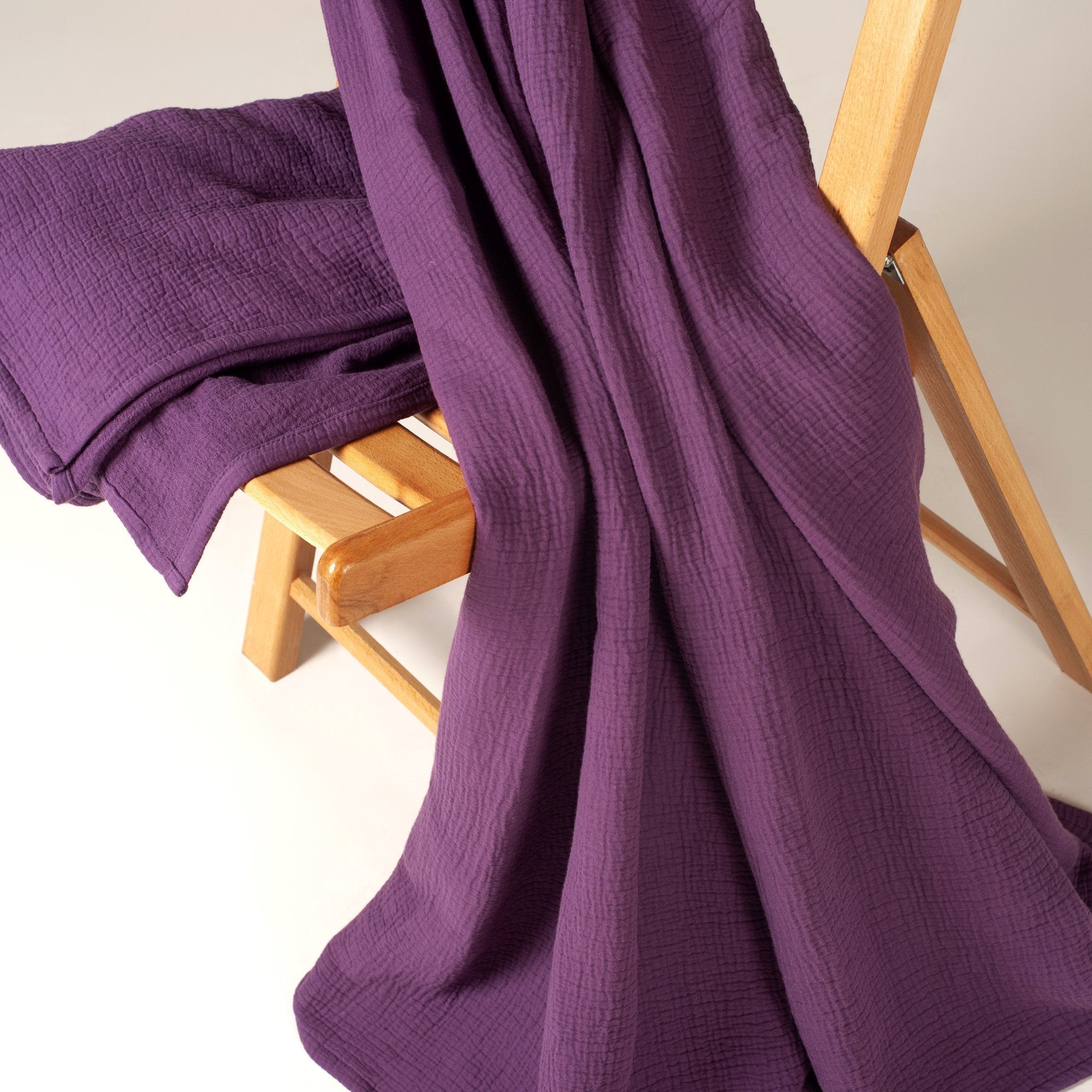 Tyrian Purple Cotton Muslin Blanket - THE LINEN COMPANY