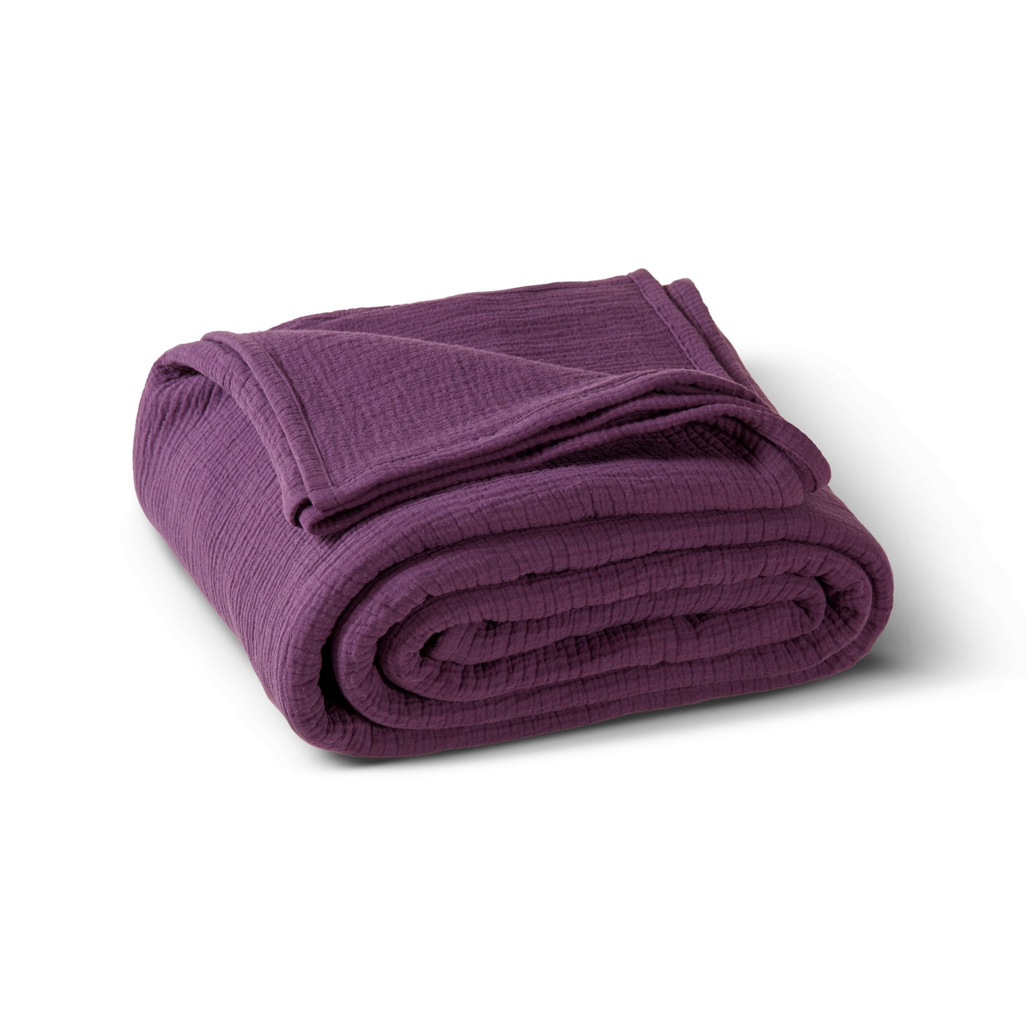 Tyrian Purple Cotton Muslin Blanket - THE LINEN COMPANY