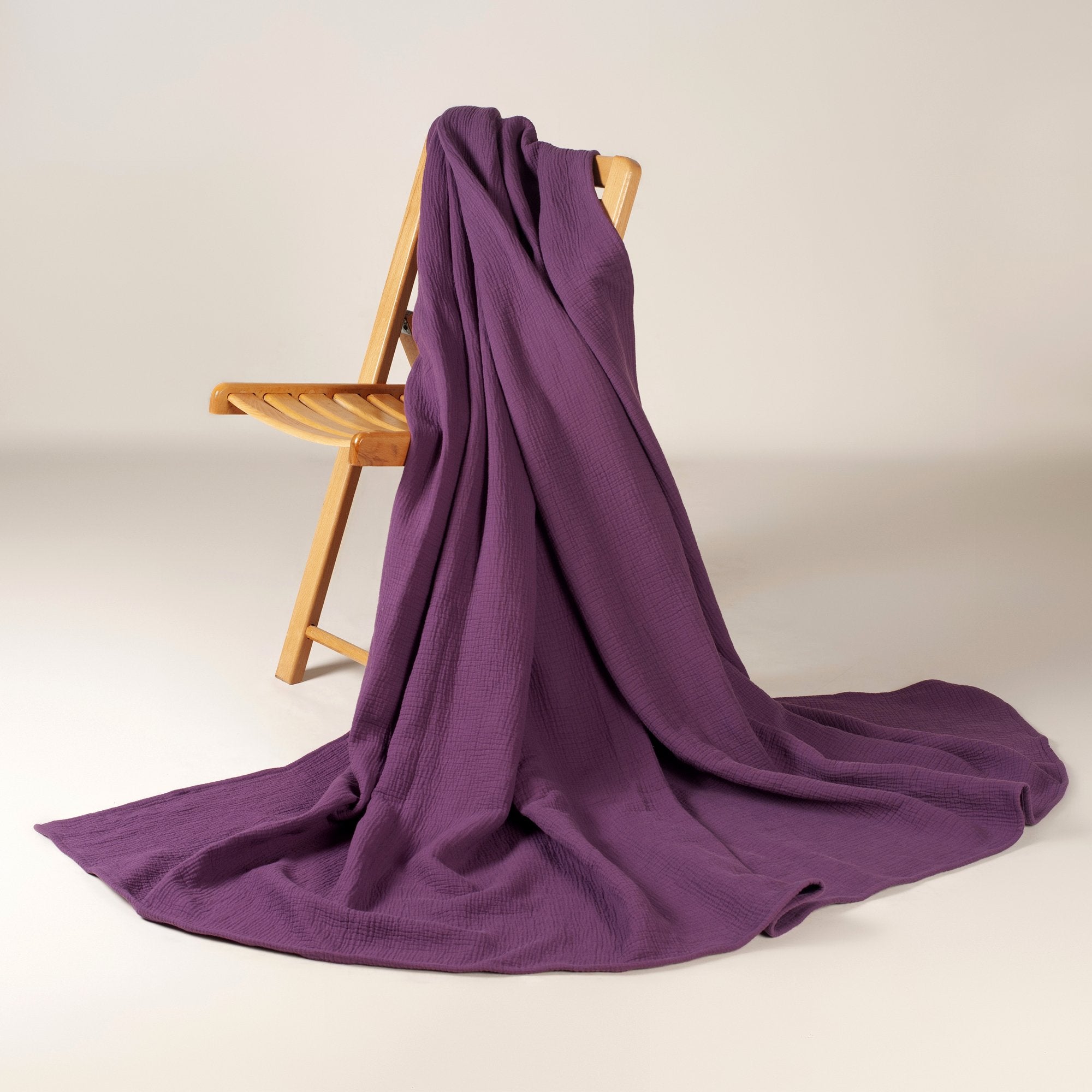 Tyrian Purple Cotton Muslin Blanket - THE LINEN COMPANY