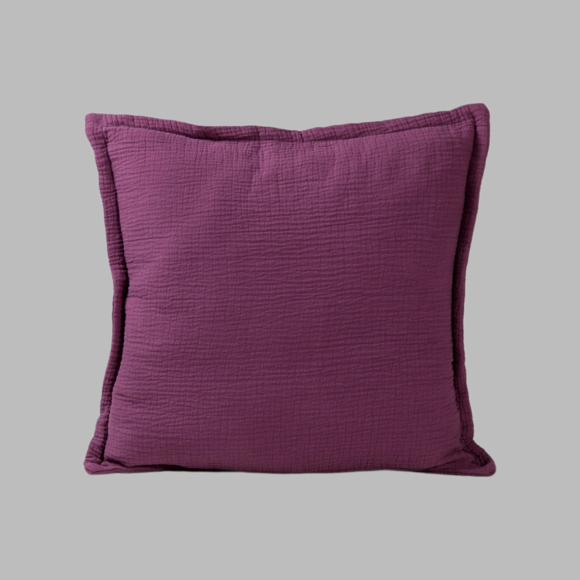 Tyrian Purple Cotton Muslin Cushion Cover - THE LINEN COMPANY