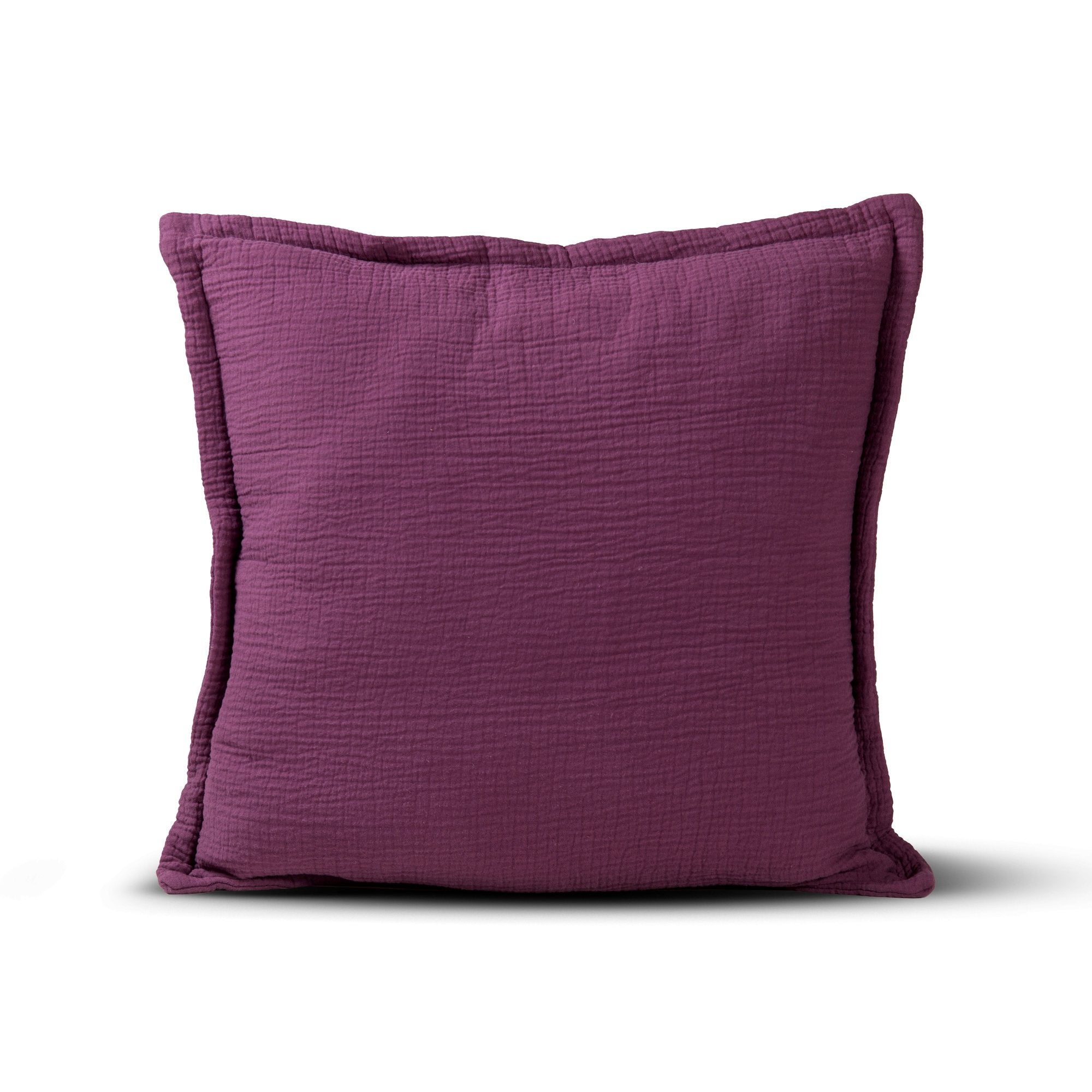 Tyrian Purple Cotton Muslin Cushion Cover - THE LINEN COMPANY