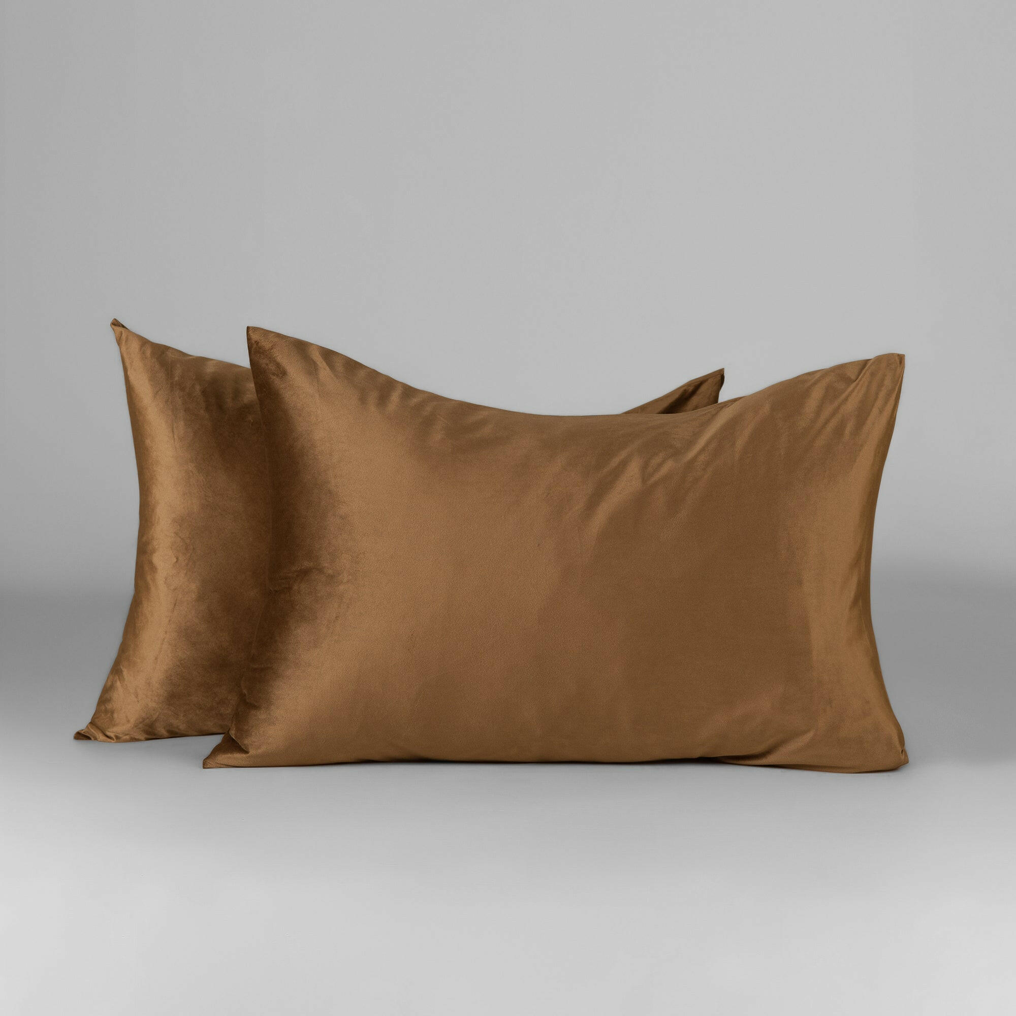 Walnut Brown Velvet Duvet Cover Set - THE LINEN COMPANY