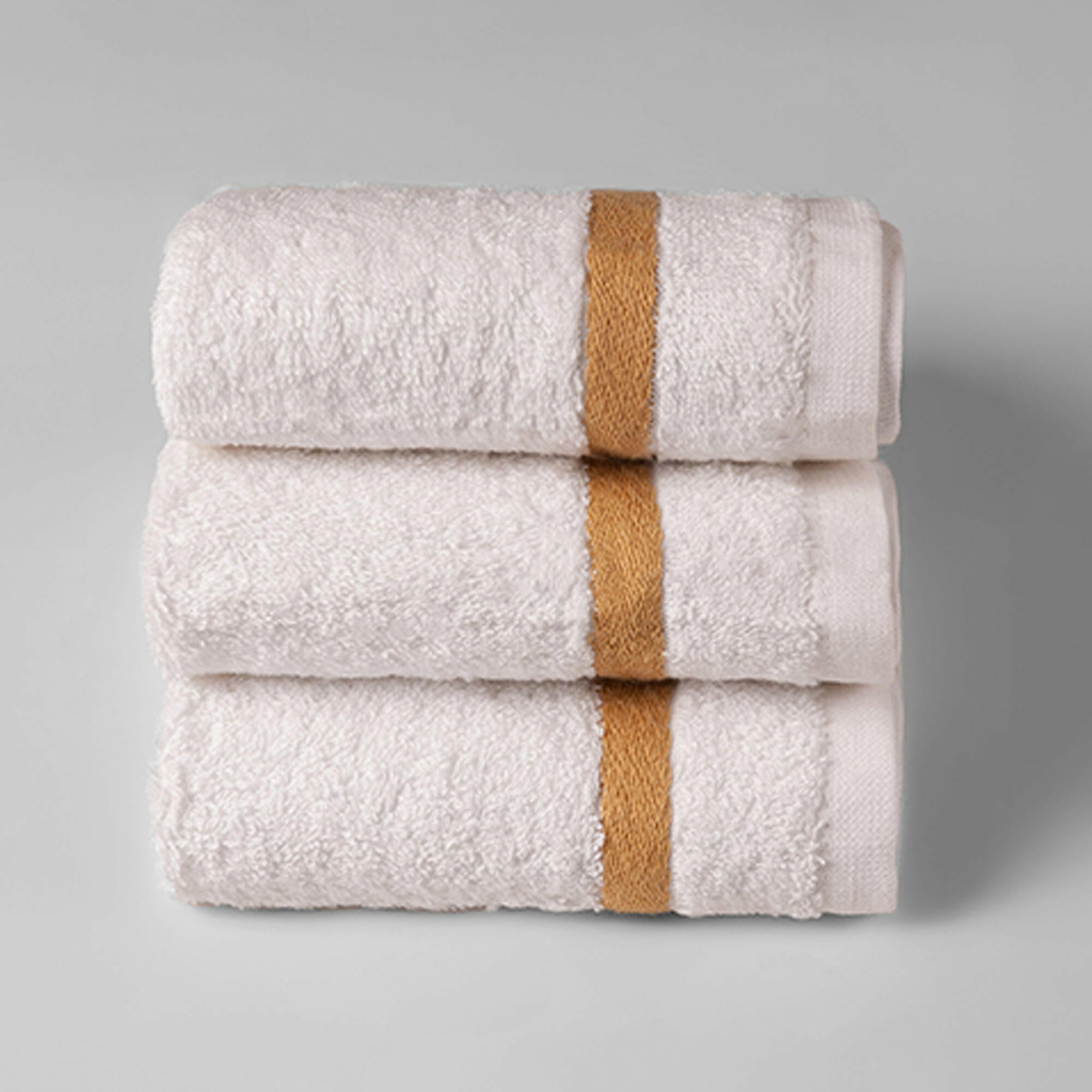 White Double Margin Face Towel - Set of 3 - THE LINEN COMPANY