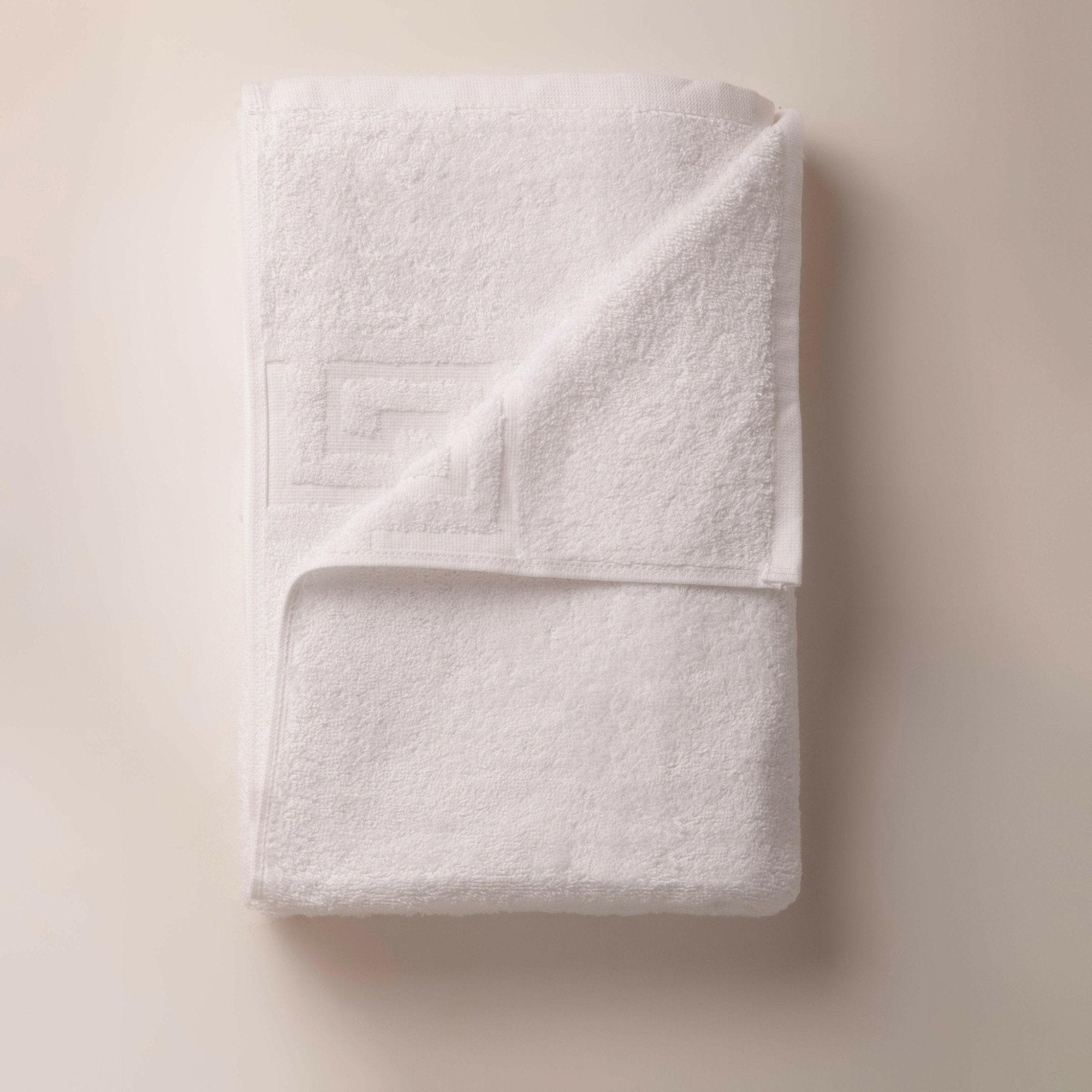 White Greek Key Bath Towel - THE LINEN COMPANY