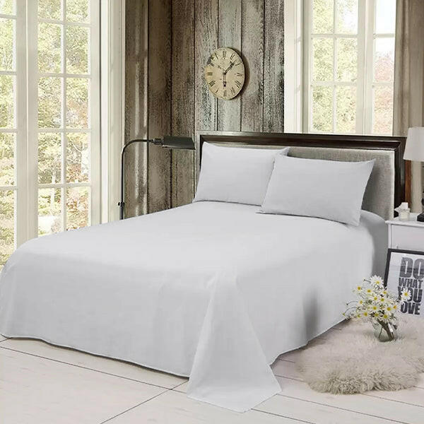 White Solid Bed Sheet Set - THE LINEN COMPANY