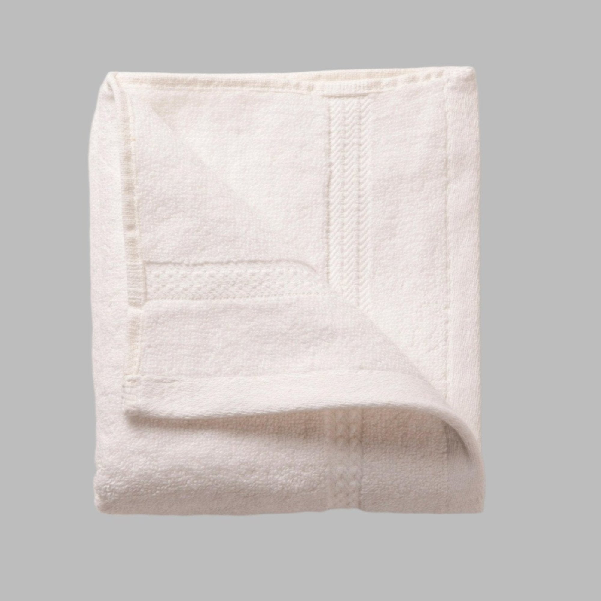 White Stitch Lines Hand Towel - THE LINEN COMPANY