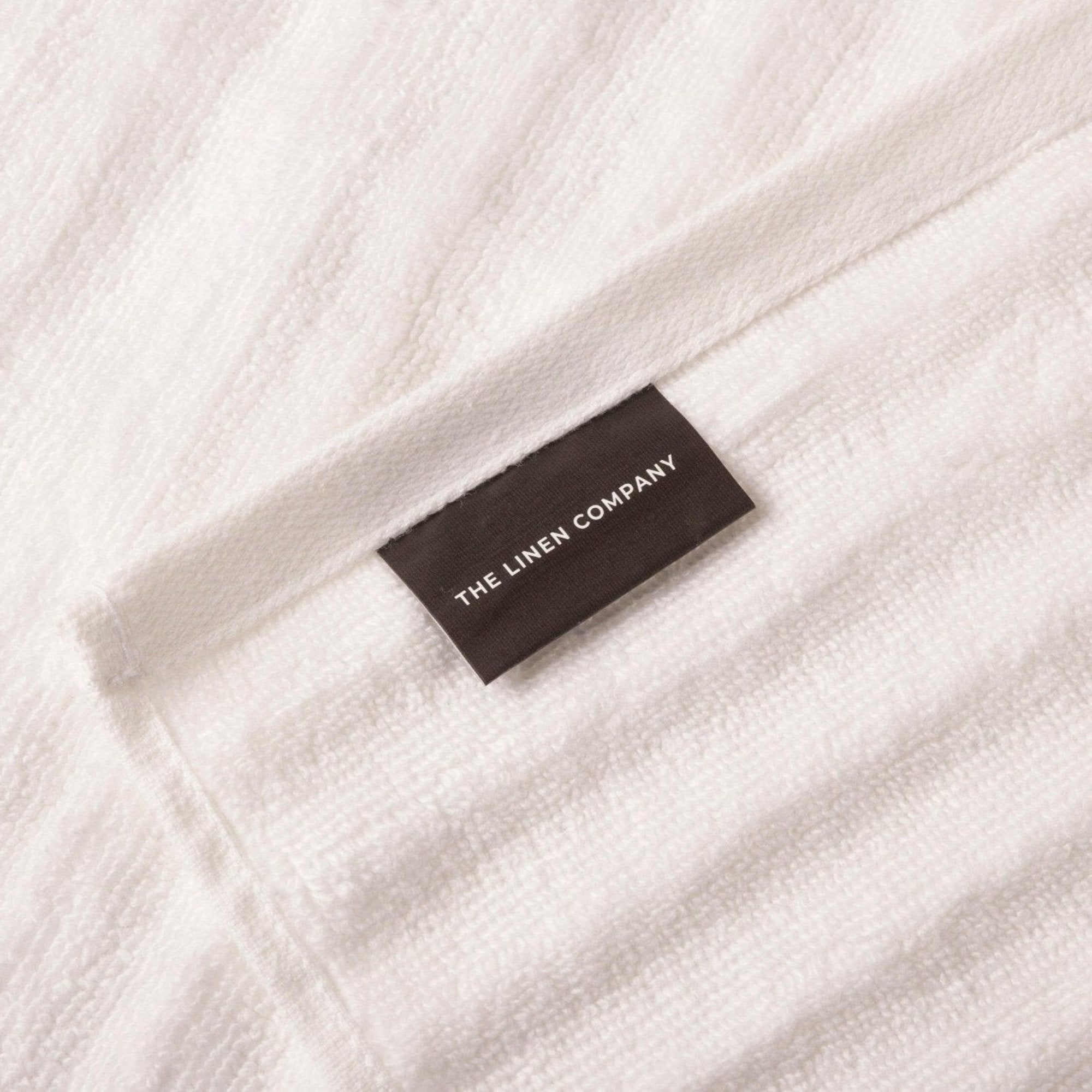 White Stripe Embossed Hand Towel - THE LINEN COMPANY