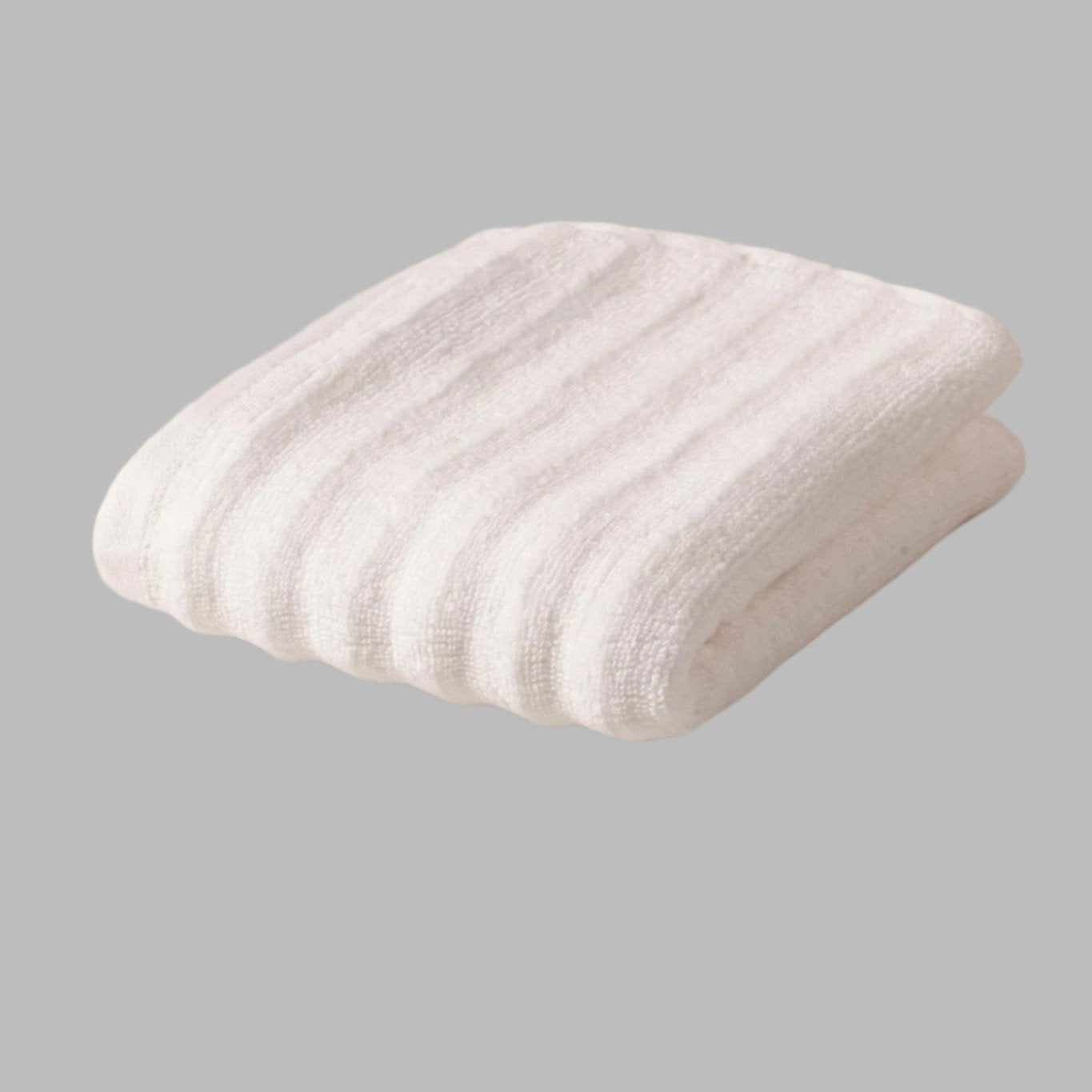 White Stripe Embossed Hand Towel - THE LINEN COMPANY